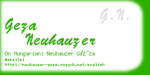 geza neuhauzer business card